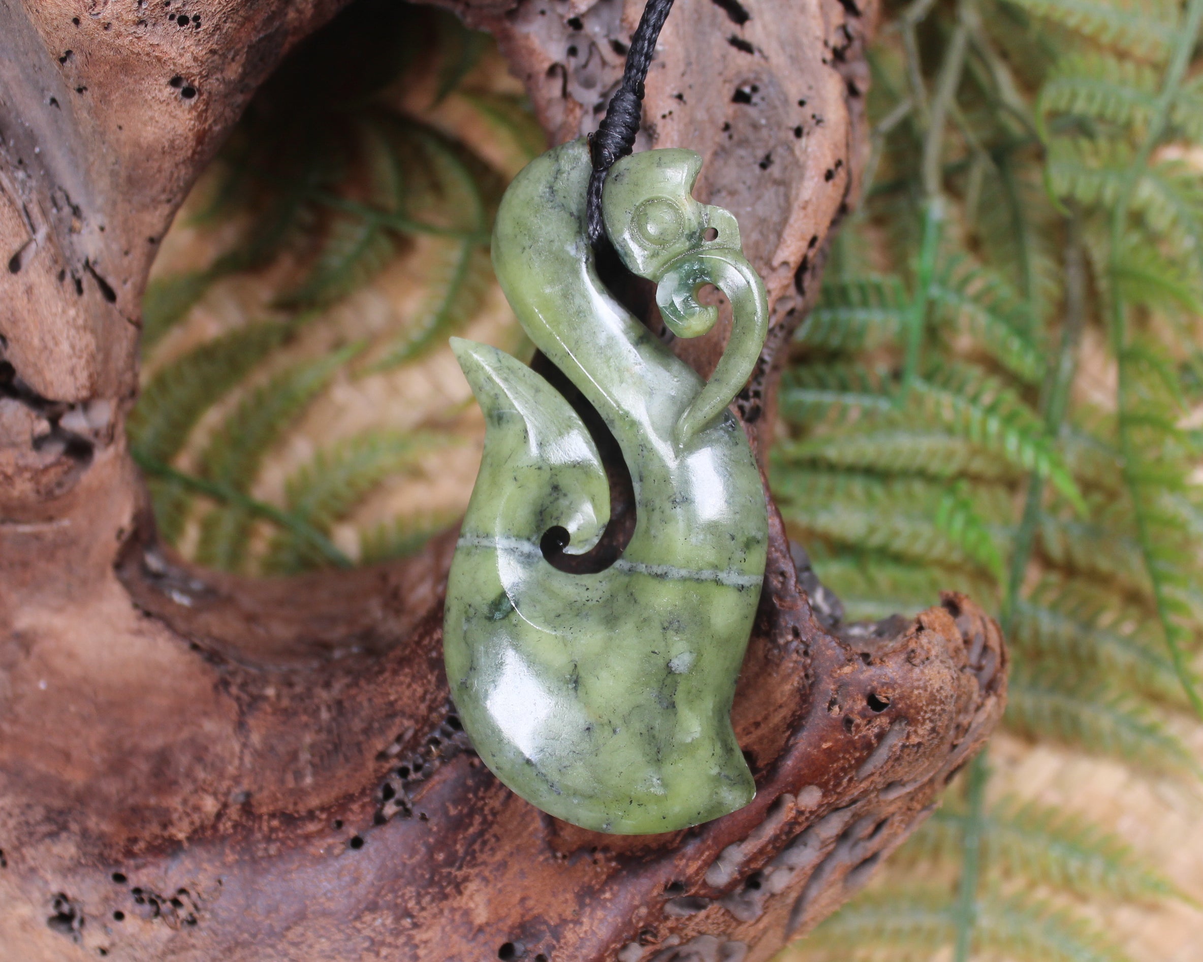 Manaia pendant carved from NZ Serpentine