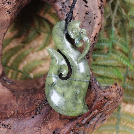 Manaia pendant carved from NZ Serpentine