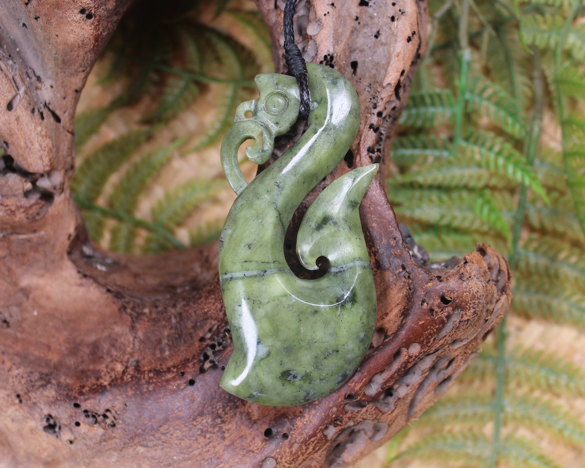 Manaia pendant carved from NZ Serpentine