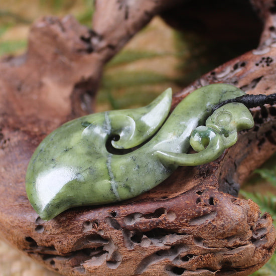 Manaia pendant carved from NZ Serpentine