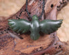 Manu or Bird Pendant carved from Kawakawa Pounamu - NZ Greenstone