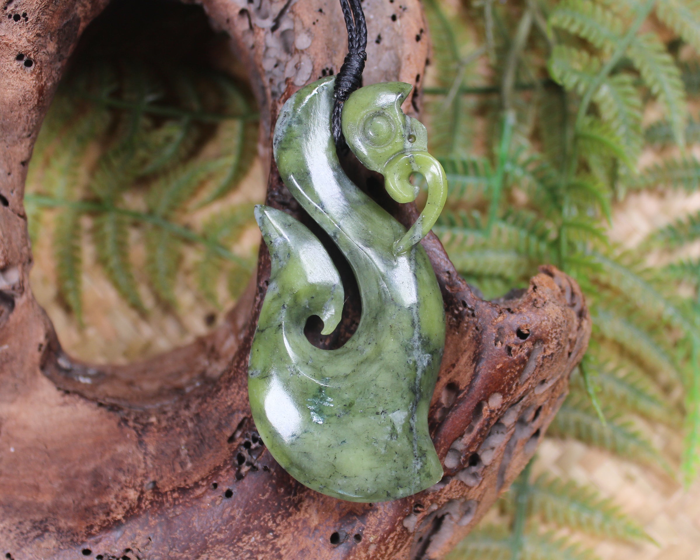 Manaia pendant carved from NZ Serpentine