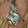 Twist or Pikorua carved from Flower Jade Pounamu - NZ Greenstone