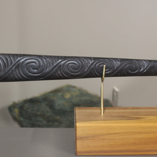 Taiaha with Pounamu Arero