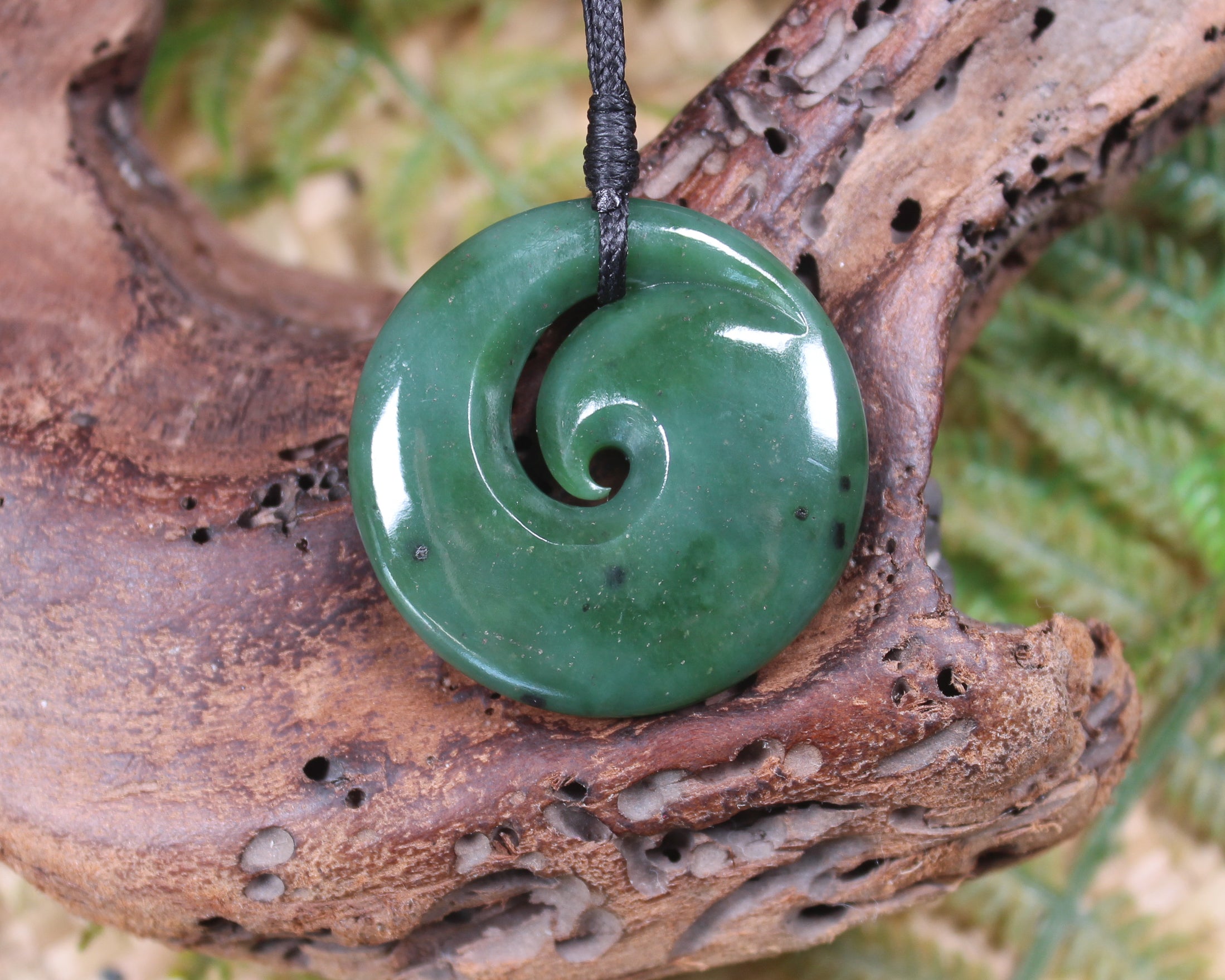 Koru carved from Hapopo Pounamu - NZ Greenstone