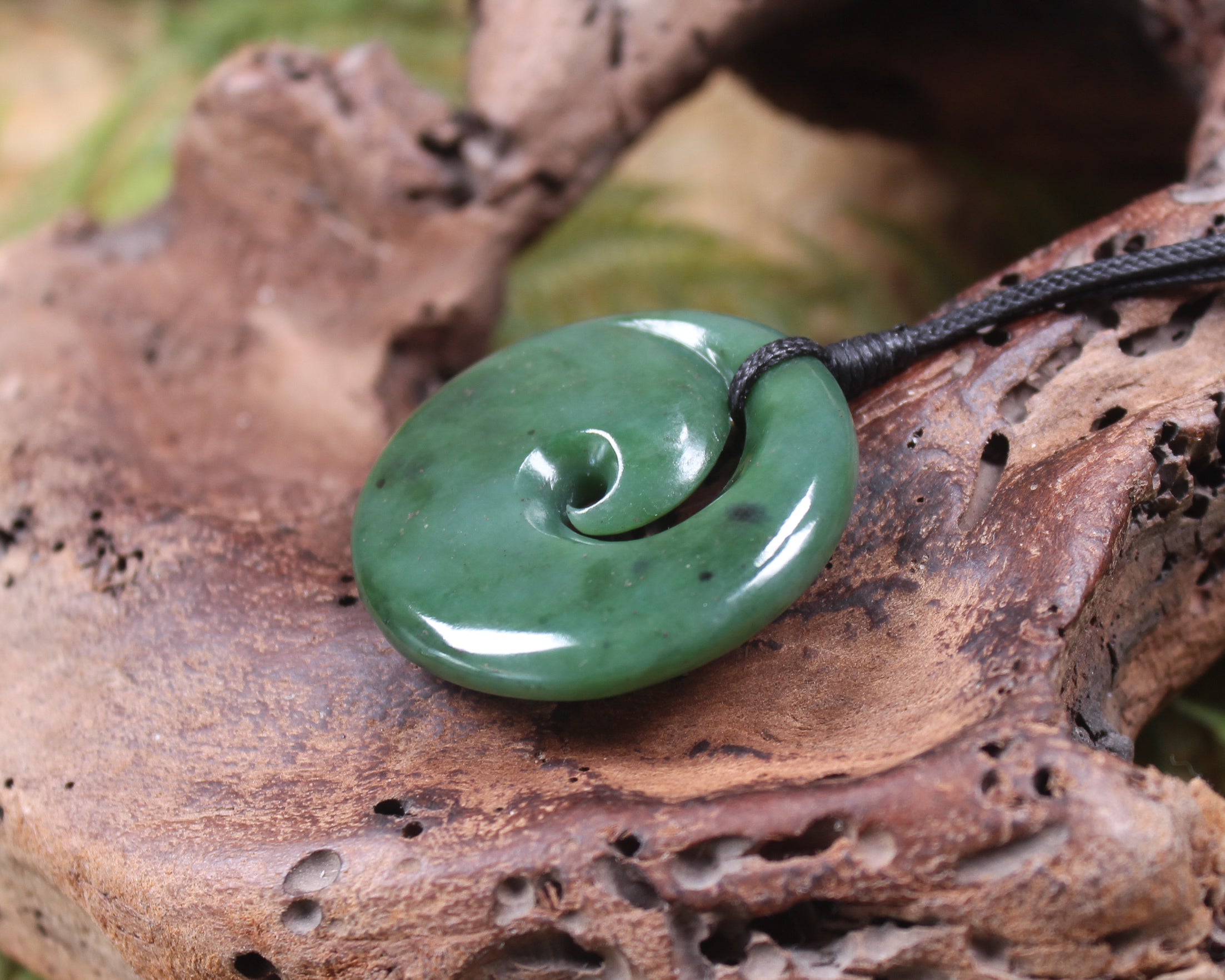 Koru carved from Hapopo Pounamu - NZ Greenstone