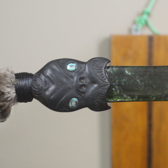 Taiaha with Pounamu Arero