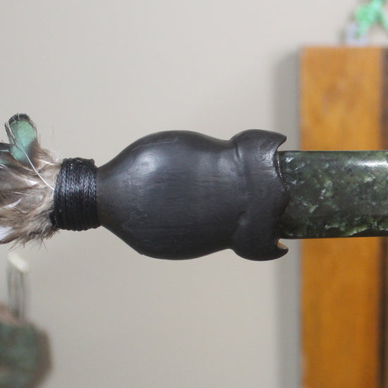Taiaha with Pounamu Arero