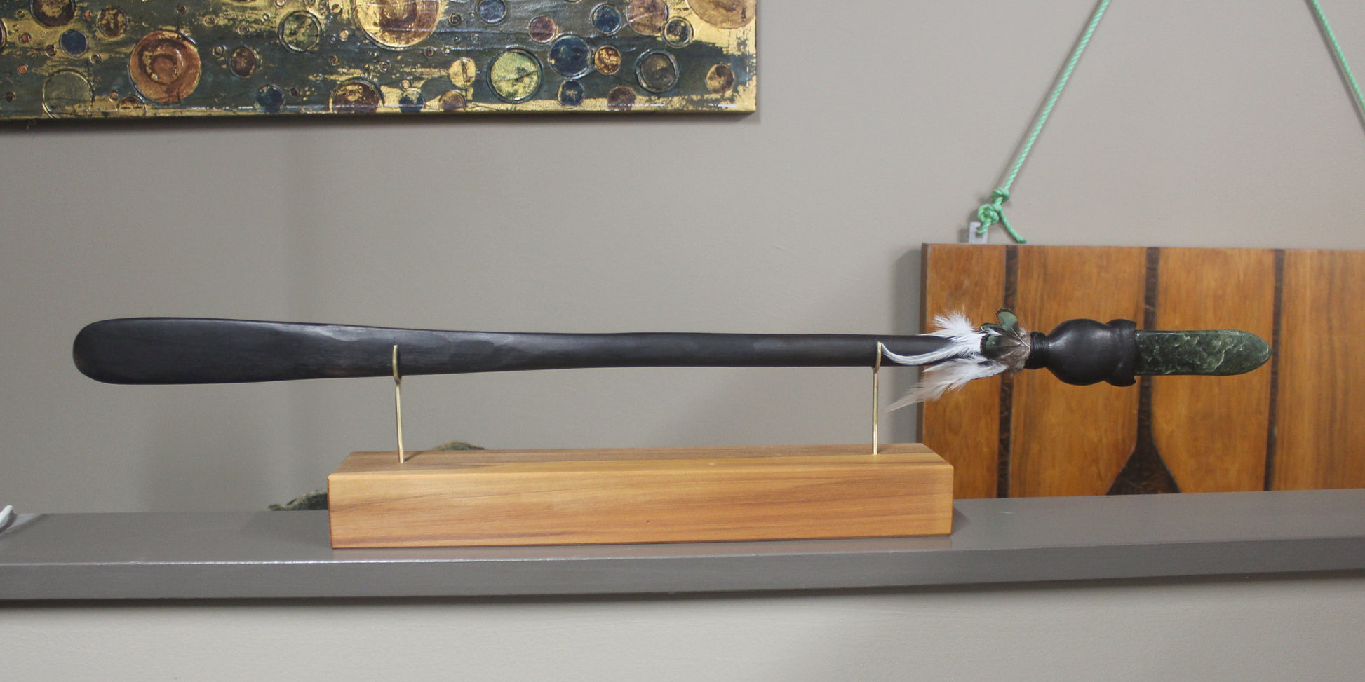 Taiaha with Pounamu Arero