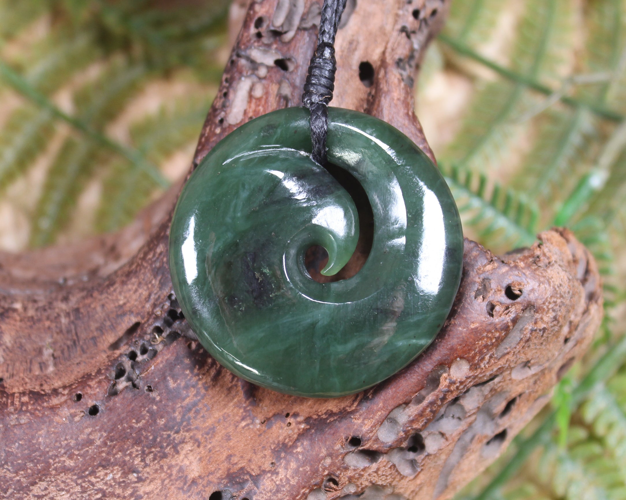 Koru carved from Hapopo Pounamu - NZ Greenstone