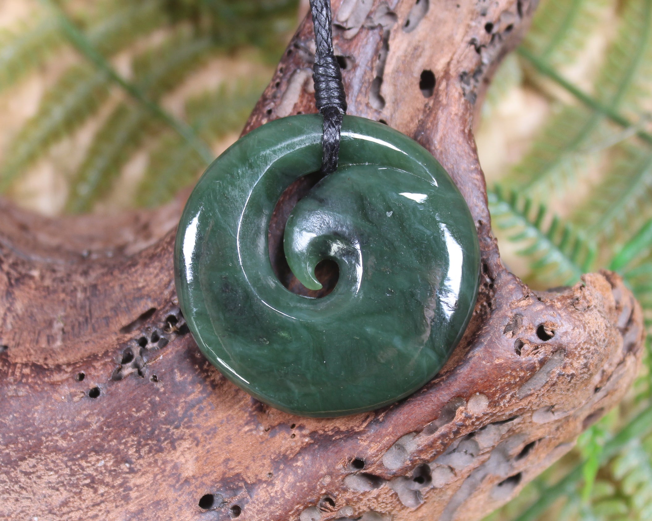 Koru carved from Hapopo Pounamu - NZ Greenstone