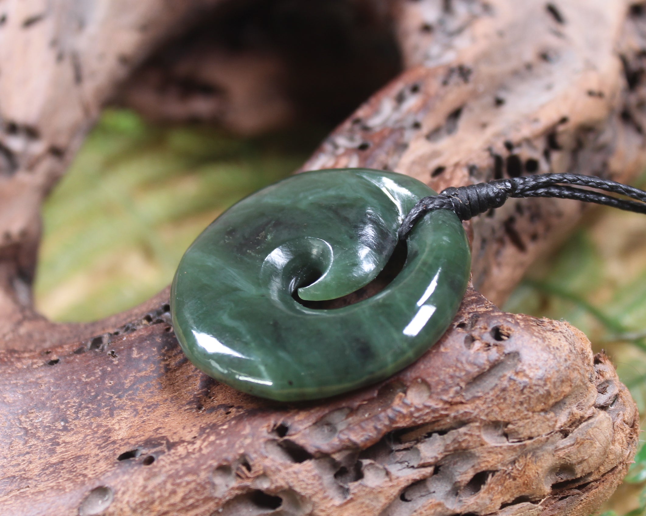 Koru carved from Hapopo Pounamu - NZ Greenstone