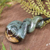 Twist or Pikorua carved from Flower Jade Pounamu - NZ Greenstone