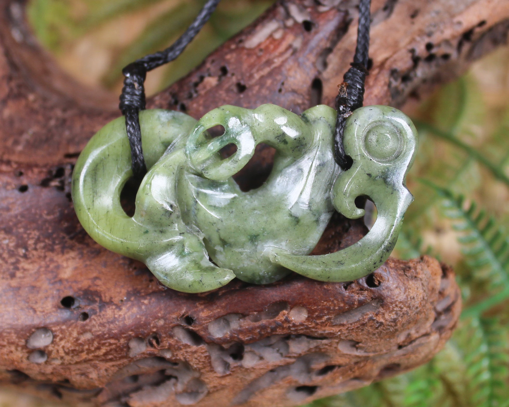 Manaia pendant carved from NZ Serpentine