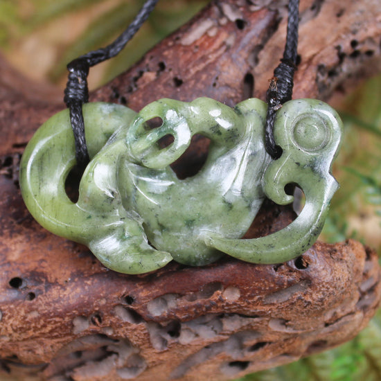 Manaia pendant carved from NZ Serpentine