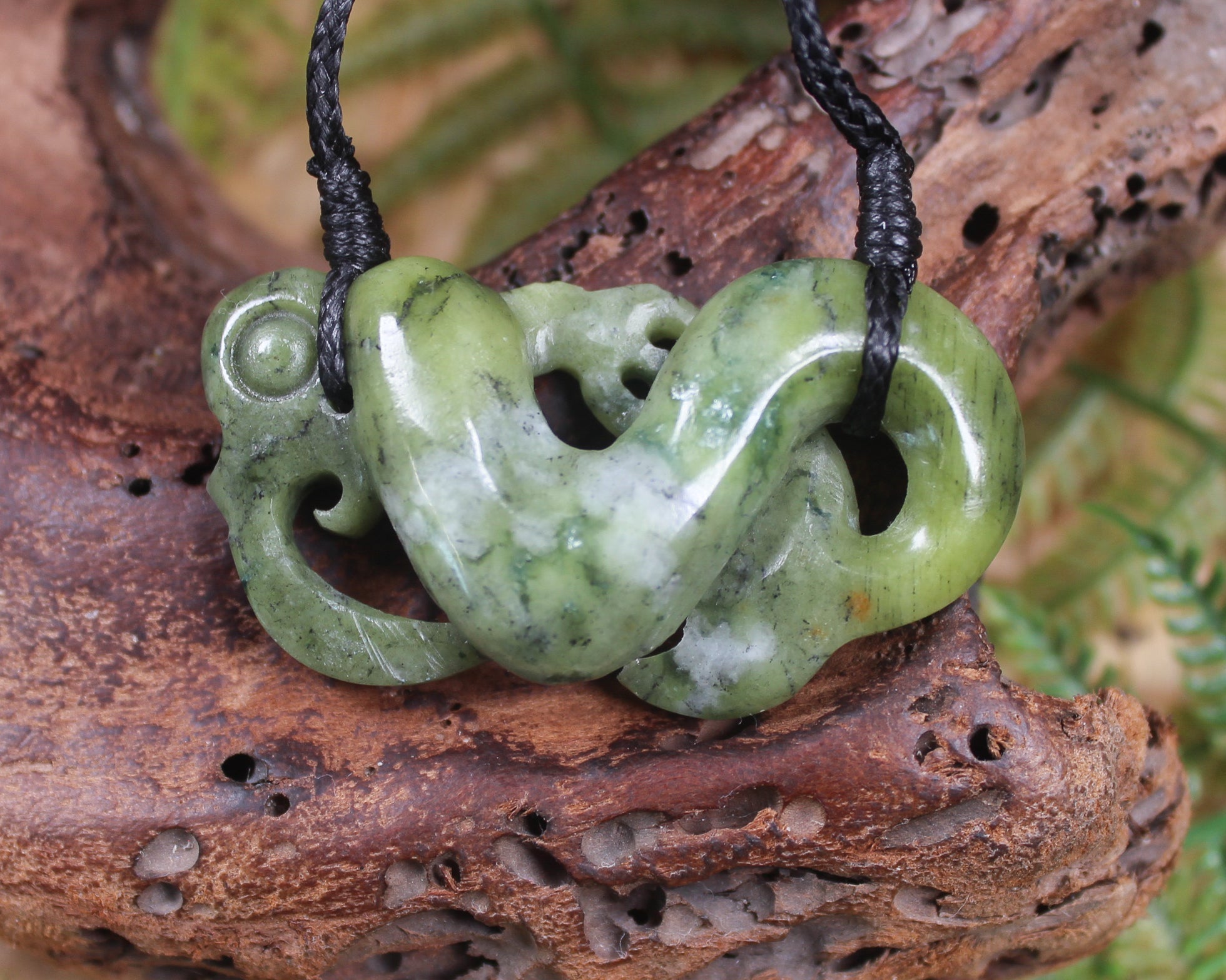 Manaia pendant carved from NZ Serpentine