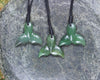 Whale tail carved from Hapopo Pounamu - NZ Greenstone