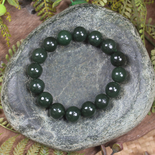 Kawakawa Pounamu beaded bracelet