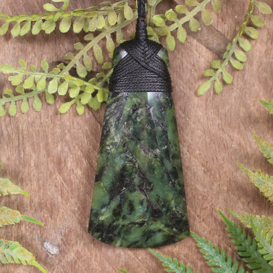 Douglas Creek Pounamu carved into a Toki Pendant - NZ Greenstone