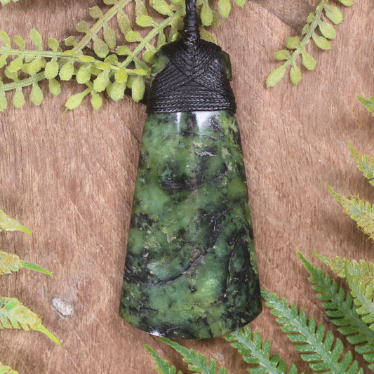 Douglas Creek Pounamu carved into a Toki Pendant - NZ Greenstone
