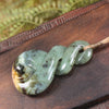 Twist or Pikorua carved from Flower Jade Pounamu - NZ Greenstone