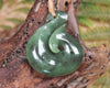 Hei Matau or Fish Hook carved from Hapopo Pounamu - NZ Greenstone