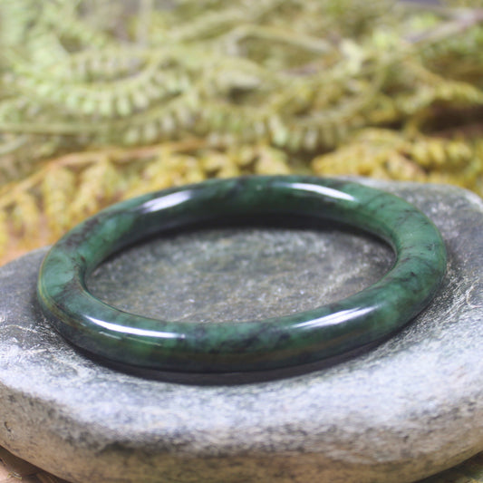 Bangle carved from Rimu Pounamu - NZ Greenstone