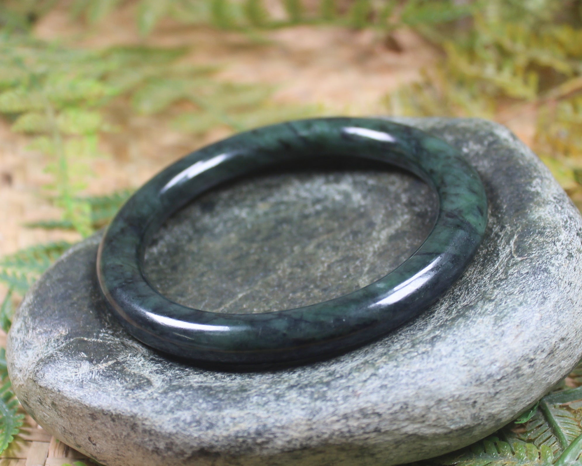 Bangle carved from Rimu Pounamu - NZ Greenstone