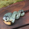 Twist or Pikorua carved from Flower Jade Pounamu - NZ Greenstone