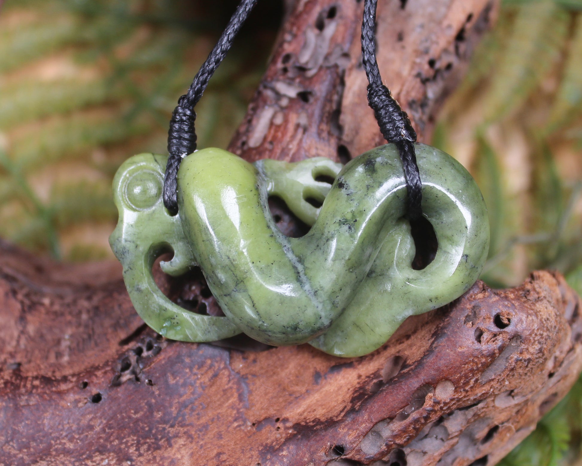 Manaia pendant carved from NZ Serpentine