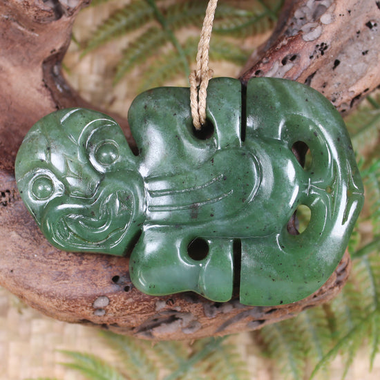 Hei Tiki carved from Hapopo Pounamu - NZ Greenstone