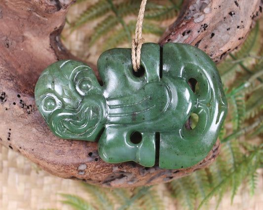 Hei Tiki carved from Hapopo Pounamu - NZ Greenstone