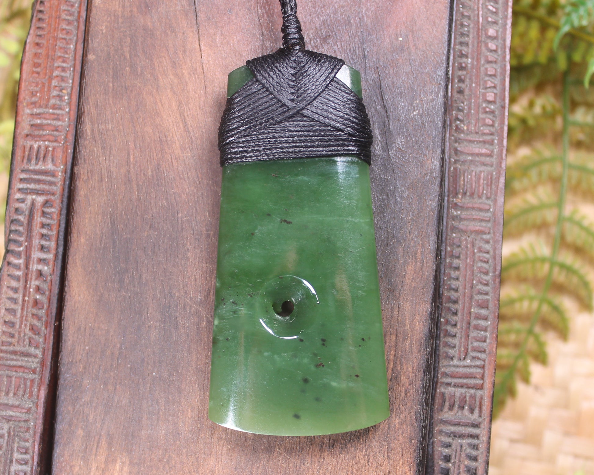 Toki or Adze with Koru carved from Hapopo Pounamu - NZ Greenstone