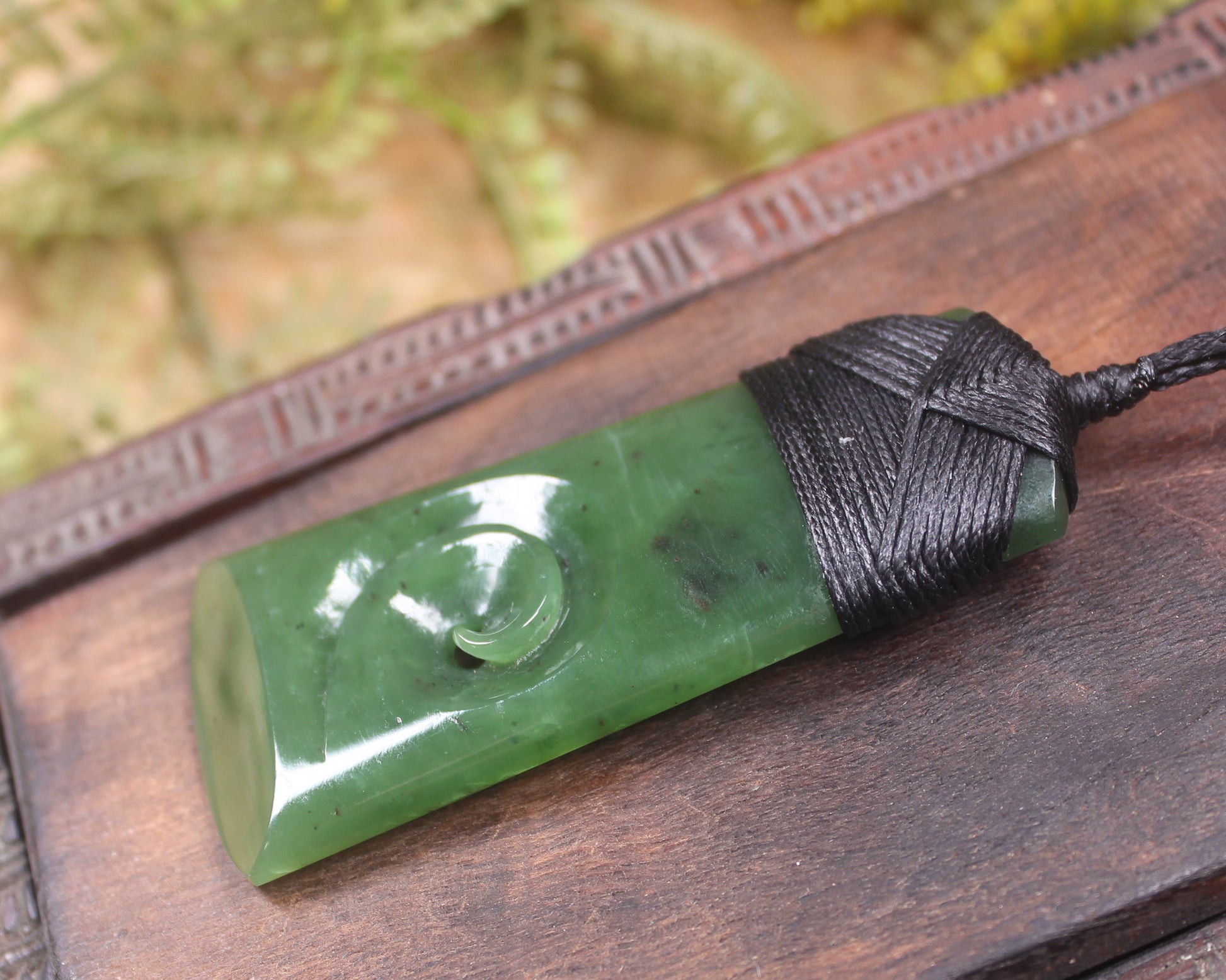Toki or Adze with Koru carved from Hapopo Pounamu - NZ Greenstone