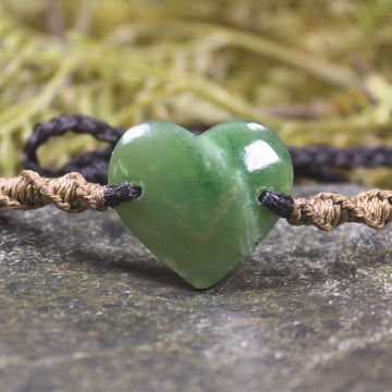 Adjustable cord bracelet with Hapopo Pounamu