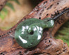 Hei Matau or Fish Hook carved from Hapopo Pounamu - NZ Greenstone