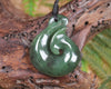 Hei Matau or Fish Hook carved from Hapopo Pounamu - NZ Greenstone
