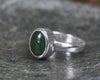 Sterling Silver Kawakawa Pounamu Ring - NZ Greenstone