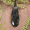 Roimata or Teardop with Koru carved from Rimu Pounamu - NZ Greenstone