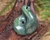 Hei Matau or Fish Hook carved from Hapopo Pounamu - NZ Greenstone