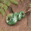 Twist or Pikorua carved from Flower Jade Pounamu - NZ Greenstone
