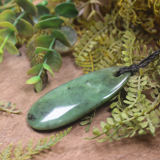 Roimata or Teardop carved from Hapopo Pounamu - NZ Greenstone