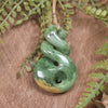 Twist or Pikorua carved from Flower Jade Pounamu - NZ Greenstone