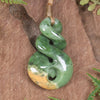 Twist or Pikorua carved from Flower Jade Pounamu - NZ Greenstone