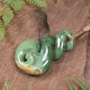Twist or Pikorua carved from Flower Jade Pounamu - NZ Greenstone