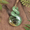 Twist or Pikorua carved from Flower Jade Pounamu - NZ Greenstone