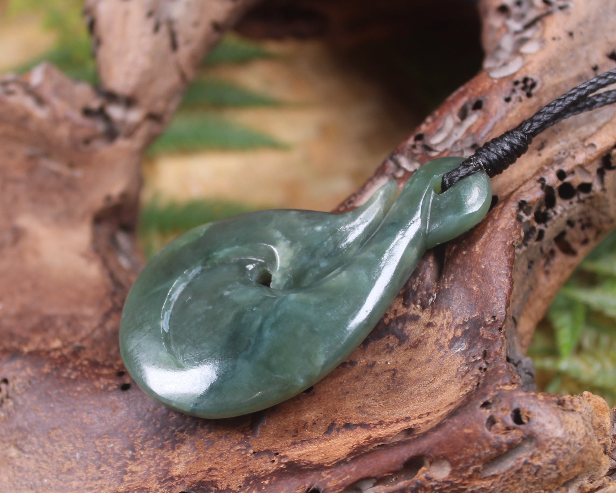 Hei Matau carved from Inanga Pounamu - NZ Greenstone