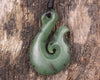 Whale tail carved from Hapopo Pounamu - NZ Greenstone