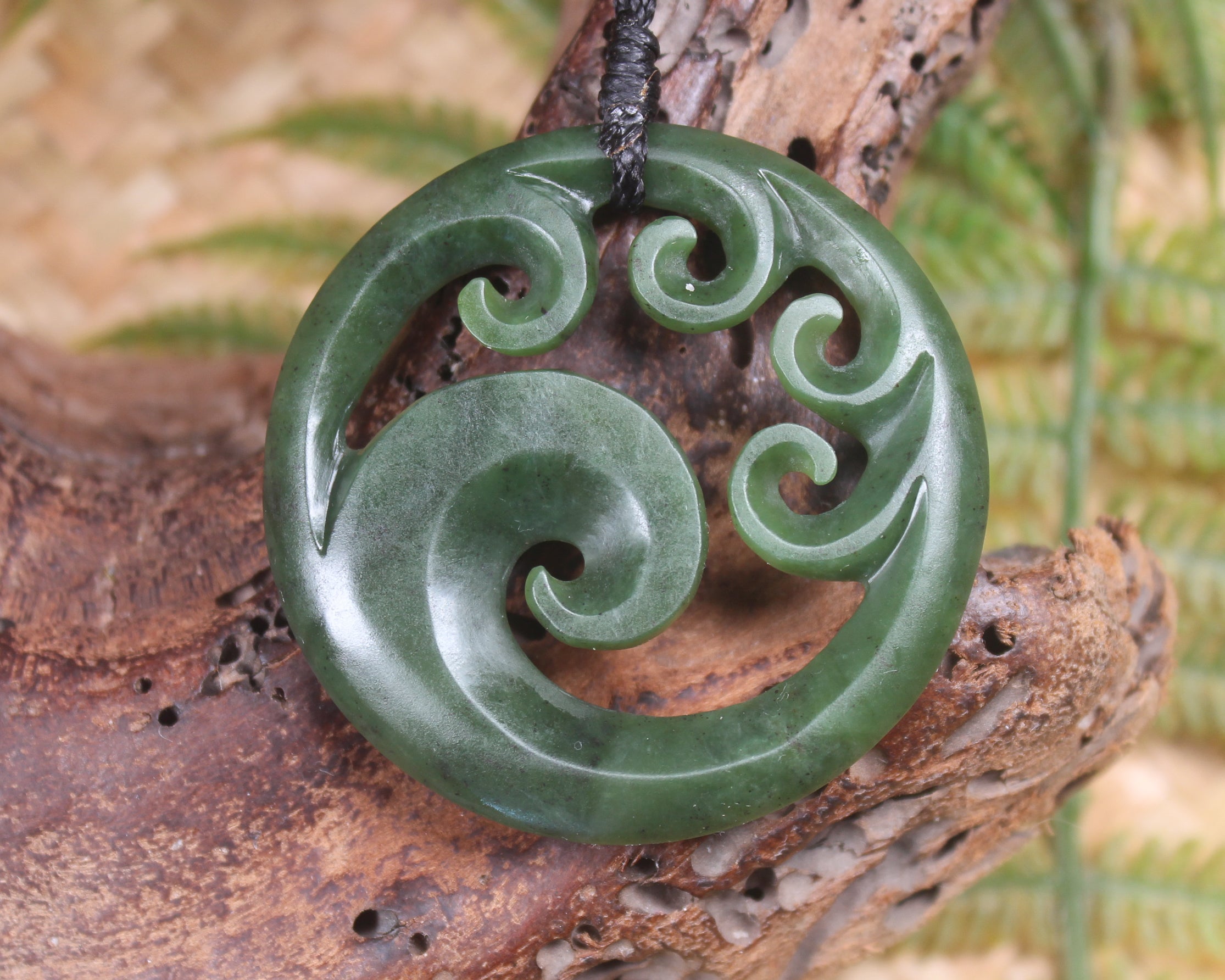 Koru carved from Hapopo Pounamu - NZ Greenstone