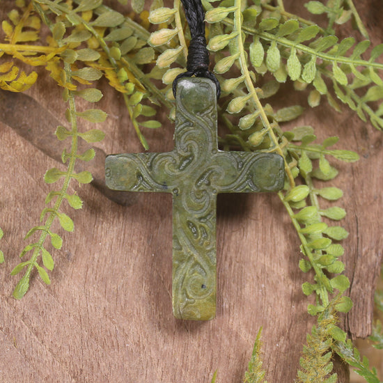 NZ Greenstone Cross pendant 